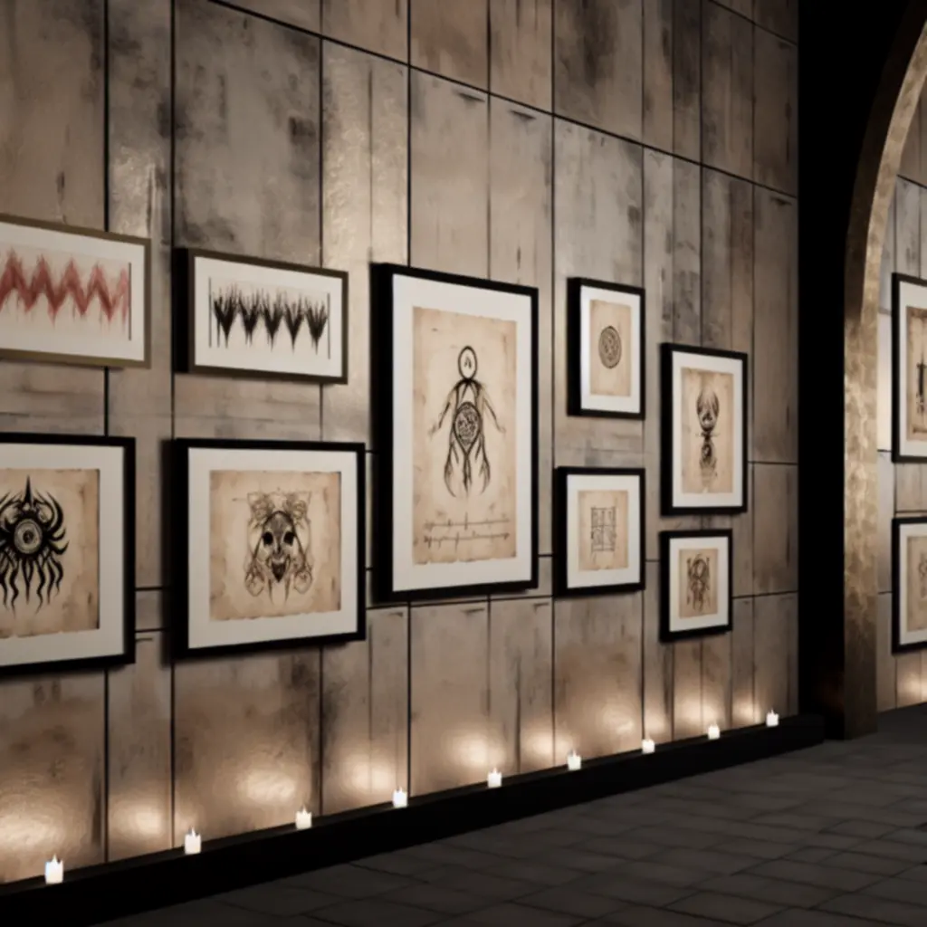 Galeria fanartów w stylu tuszowych plam i runicznych ornamentów